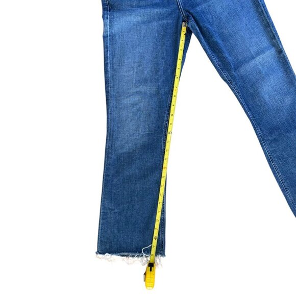 Citizens of Humanity Medium Wash Cropped Flare Jeans Raw Hem Sz 26 - Picture 4 of 8